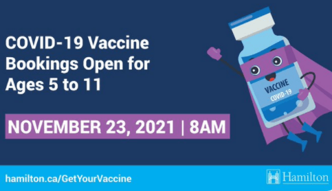 Children ages 5 to 11 eligible for COVID-19 vaccine: Hamilton Public Health